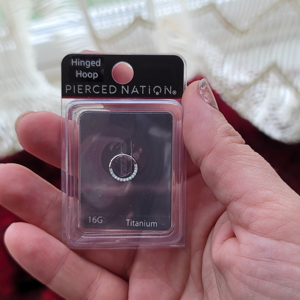 Titanium Hinged Hoop Nose Ring NEW IN BOX